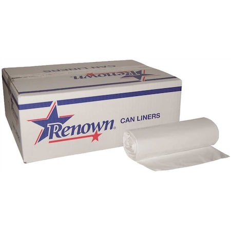 Renown Fits 12-16 Gal. 0.45 mil 24 in. x 32 in. White Can Liner, 500PK REN21512IB